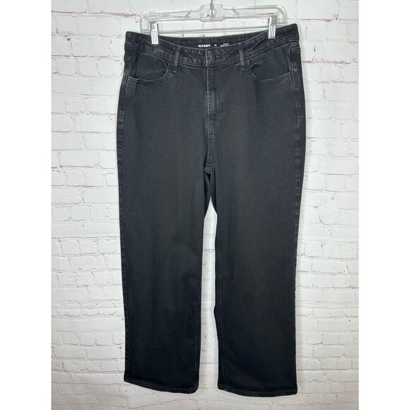 Old Navy Black High Rise WOW Wide Leg Jeans Womens 14 Plus - Picture 1 of 4